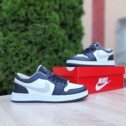 Кросівки чоловічі Nike Air Jordan 1 low, білі з чорним