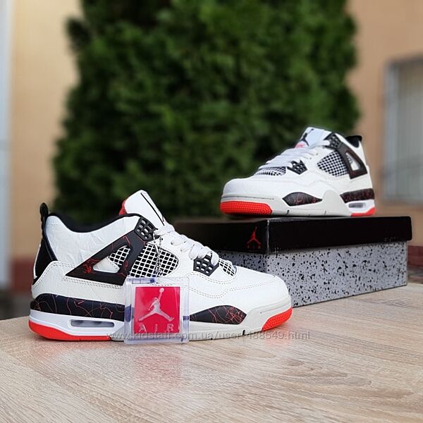 Кросівки чоловічі Nike Air Jordan 4 retro, білі, 41-46р