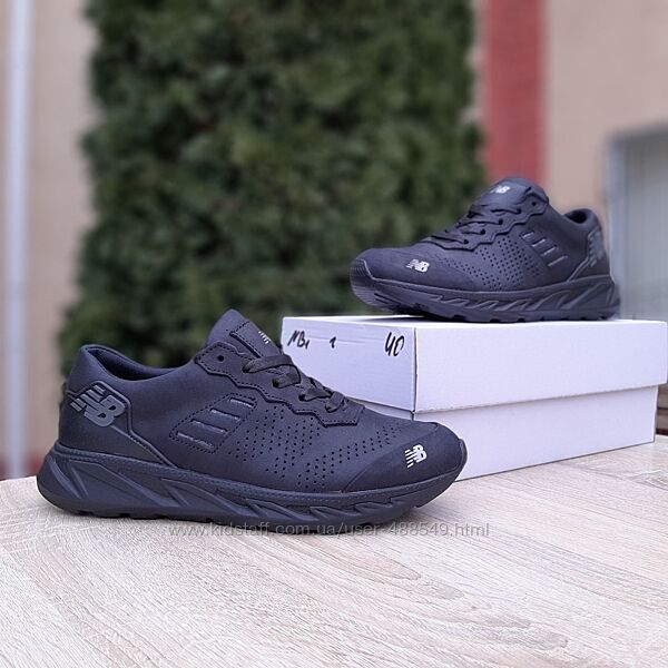 Кросівки чоловічі New balance, чорні, натур. шкіра