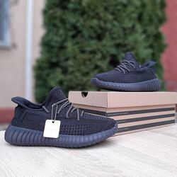 Кросівки жіночі GET Yeezy Boost 350 , чорні, рефлективні