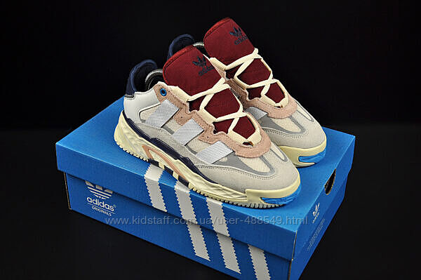 Кросівки жіночі Adidas Niteball, бежеві з бордовим