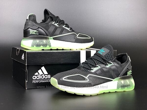 Кросівки чоловічі Adidas Zx 2K Boost 2.0, чорні з зеленим