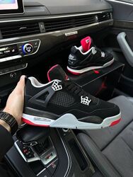 Кросівки чоловічі Nike Air Jordan 4 Retro, чорні нубук