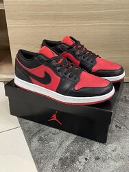 Кросівки чоловічі Nike Air Jordan 1, чорні з червоним