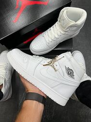 Кросівки чоловічі Nike Air Jordan High, білі, шкіра