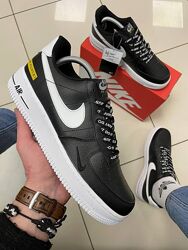 Кросівки чоловічі Nike Air Force Just Do It, чорні з білим