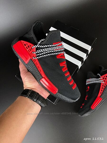 Кросівки підліткові Adidas NMD Human RACE, чорні з червоним