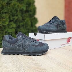 Кросівки чоловічі New Balance 574, темно сірі, замш/текстиль