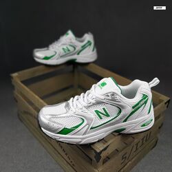 Кросівки жіночі New Balance 530, білі з зеленим