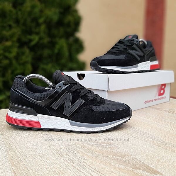 Кросівки чоловічі New Balance 574, чорні з білим