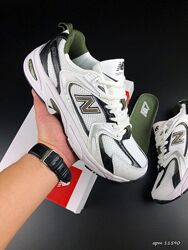 Кросівки чоловічі New Balance 530, білі з темно зеленим