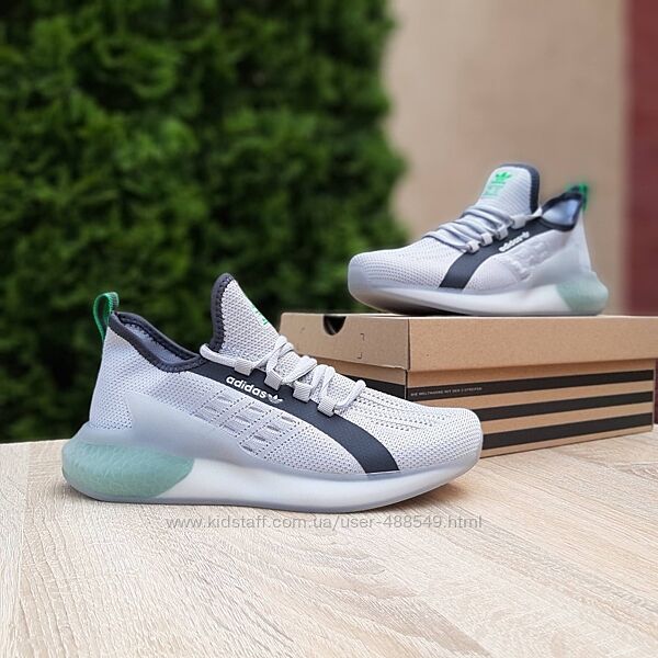Кросівки чоловічі Adidas ZX Boost, світло сірі