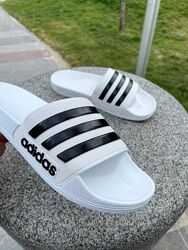 Шльопанці чоловічі Adidas білі, 40-46р, шкарпетки у подарунок
