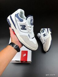 Кросівки чоловічі New Balance 550, білі з темно синім