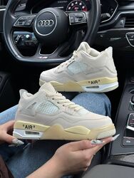 Кросівки жіночі Nike Air Jordan 4 , бежеві, шкіра