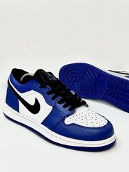 Кросівки чоловічі Nike Air Jordan 1 low, сині з білим