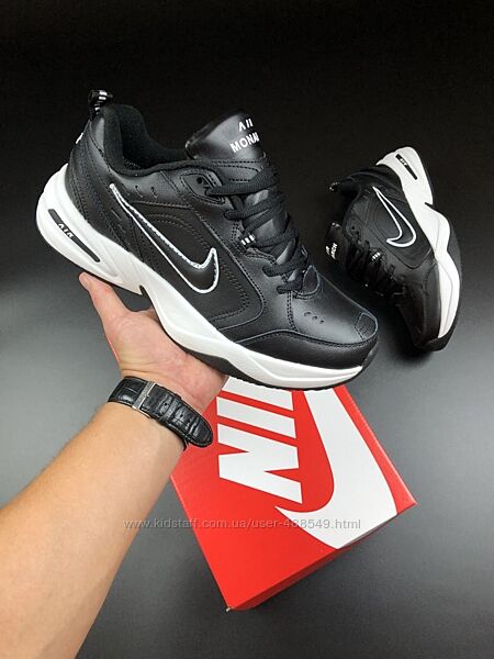 Зимові чоловічі кросівки термо Nike Air Monarch , чорні з білим