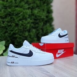 Кросівки чоловічі Nike Force 1 Double Air білі з чорним