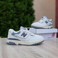 Кросівки чоловічі New Balance 550 Білі з сірим шкіра