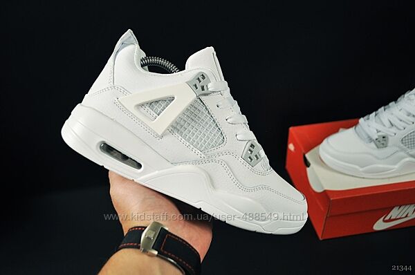 Кросівки Nike Air Jordan Retro 4, білі 36-41р