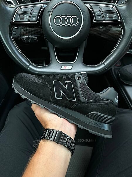 Кросівки чоловічі New Balance 574 Black натур замша