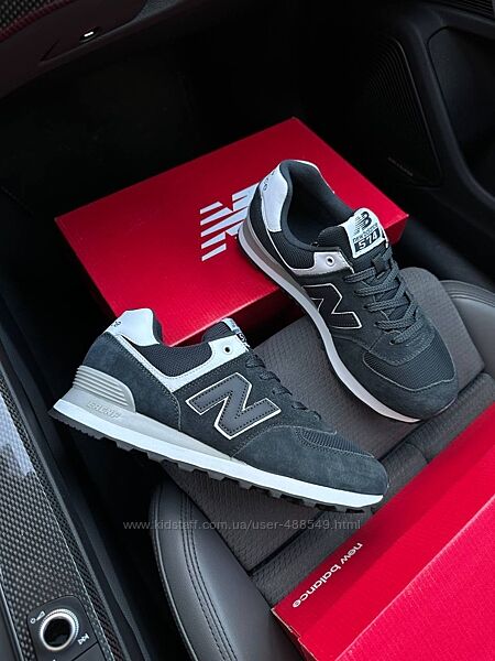 Кросівки чоловічі New Balance 574 Grey white натур замша
