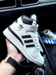 Кросівки жіночі Adidas Originals Forum 84 mid white black, шкіра