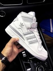 Кросівки чоловічі Adidas Originals Forum 84 Mid white gray, шкіра