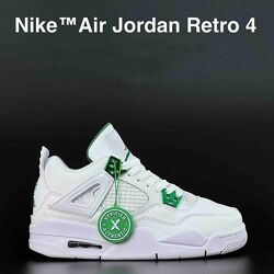Кросівки жіночі Nike Air Jordan 4 Retro білі шкіра