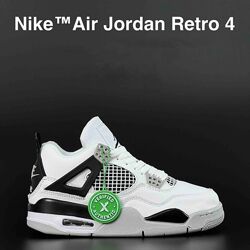 Кросівки Nike Air Jordan 4 Retro , білі з чорним