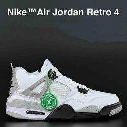 Кросівки чоловічі Nike Air Jordan 4 Retro , білі з сірим