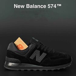 Кросівки чоловічі New Balance 574 чорні замш
