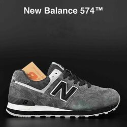 Кросівки чоловічі New Balance 574 сірі замш