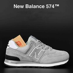 Кросівки чоловічі New Balance 574 світло сірі замш