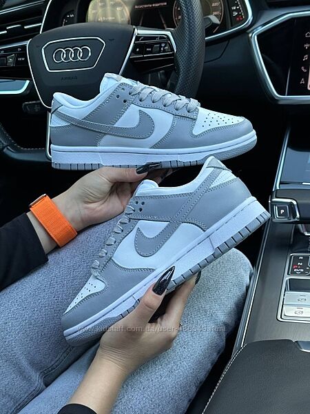 Кросівки жіночі Nike SB Dunk Low white grey шкіра