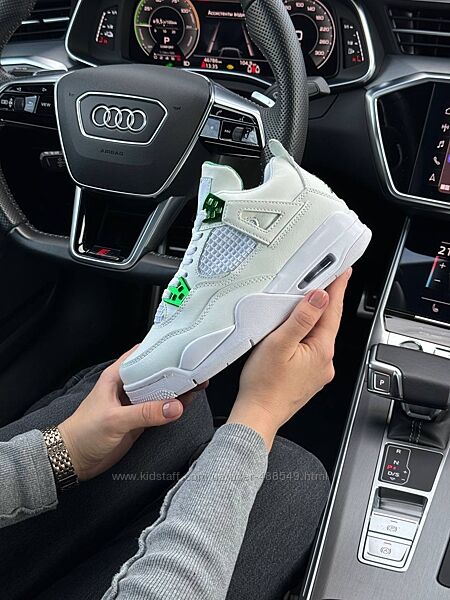 Кросівки жіночі Nike Air Jordan 4 Retro white metallic green