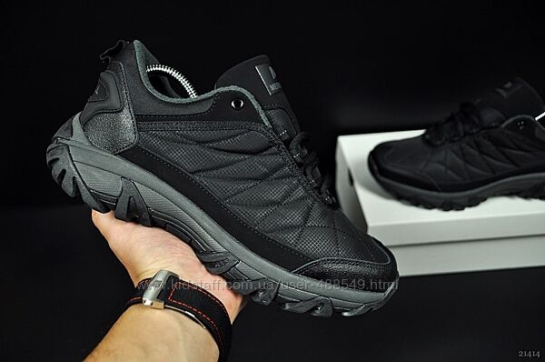Зимові чоловічі кросівки Merrell Vibram чорні з сірим, термо/фліс