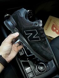 Кросівки чоловічі New Balance 574 чорні замша