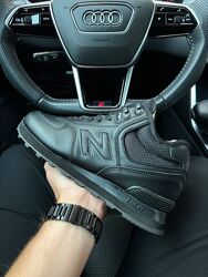 Зимові чоловічі кросівки New Balance 574 Black leather fur