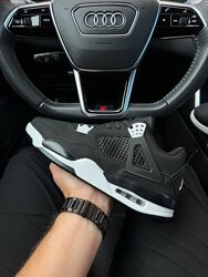 Зимові чоловічі кросівки Nike Air Jordan 4 Retro Fleece Termo на флісі, чор