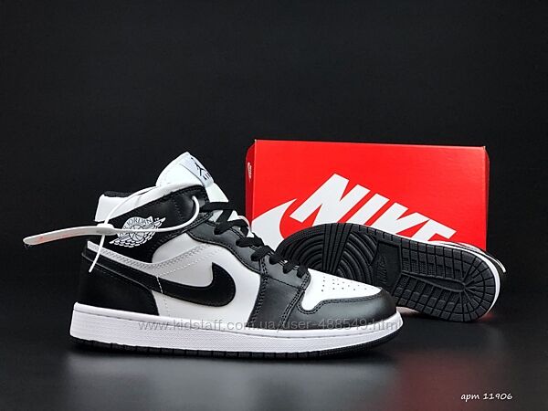 Зимові чоловічі кросівки з хутром Nike Air Jordan, чорні з білим