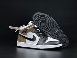 Зимові кросівки з хутром Nike Air Jordan, чорні з коричневим 37-41р