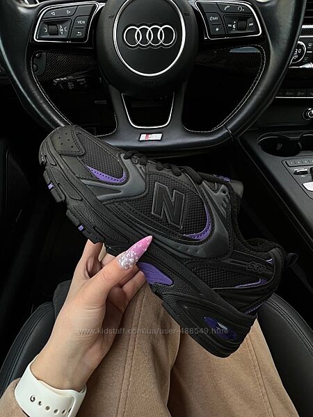Зимові жіночі кросівки на флісі New Balance 530 Fleece Termo black purple