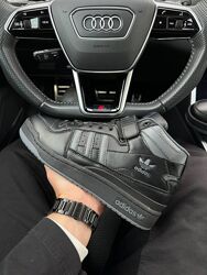 Зимові чоловічі кросівки з хутром Adidas Forum 84 High чорні
