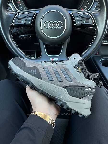 Зимові чоловічі черевики кросівки Adidas Terrex Gore-Tex Cordura grey