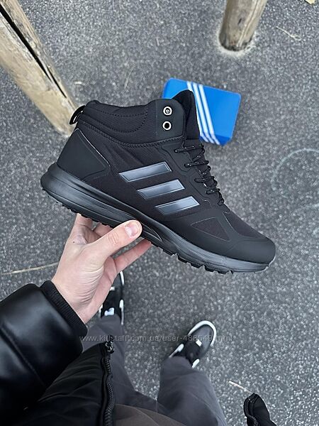 Зимові чоловічі черевики Adidas Terrex Gore-Tex black, з хутром