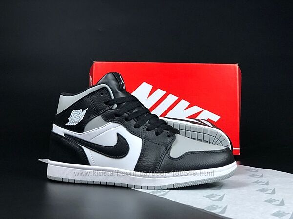 Зимові чоловічі кросівки з хутром Nike Air Jordan чорні з білим, сірим