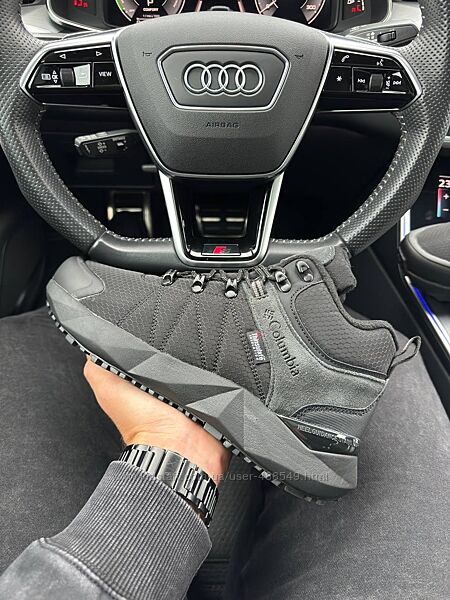 Зимові чоловічі черевики Коламбия Facet High Trinsulate black gray termo