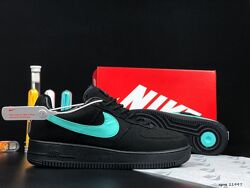 Кросівки чоловічі Nike Air Force 1 Low Tiffany & Co, чорні з бірюзовим  