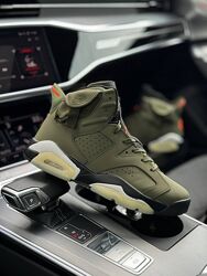 Кросівки чоловічі Nike Air Jordan Retro 6 travis scott olive